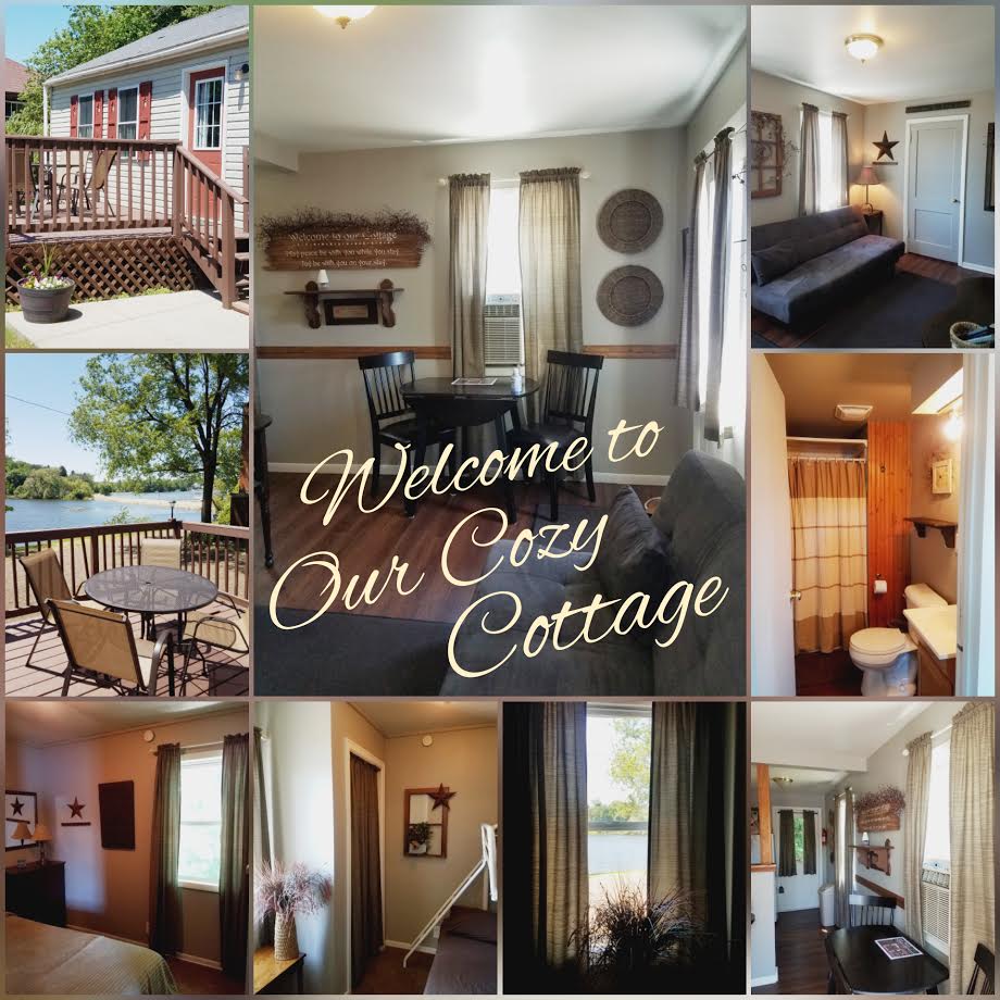 This is a collage of a cottage.